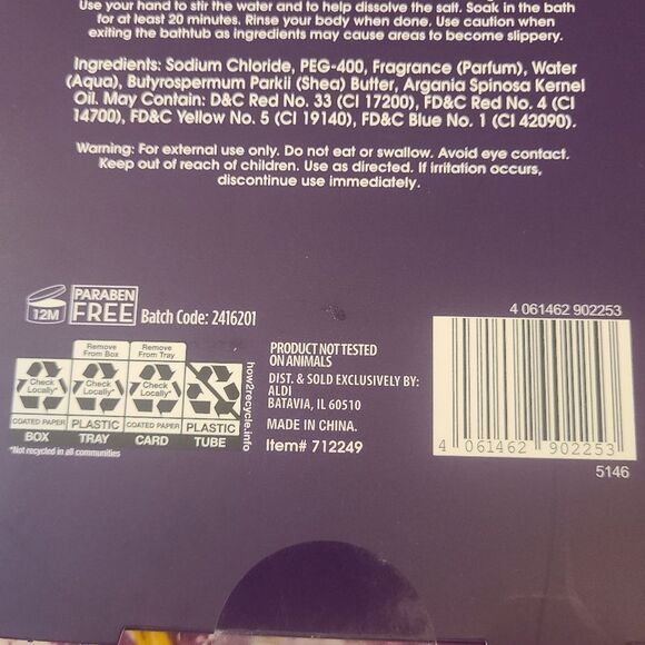 LACURA Witch's Brew Bath Salts Shea Butter And Argan Oil Set Of 3 - Picture 12 of 12